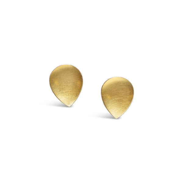 gold tear drop stud earrings