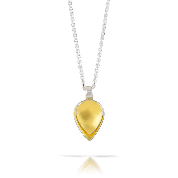 gold petal drop pendant
