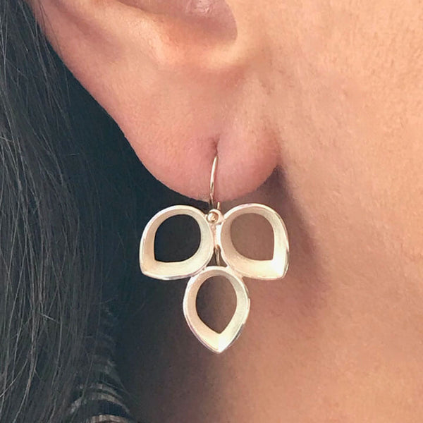 Ravenna Leaf Drop Earrings - Sterling Silver