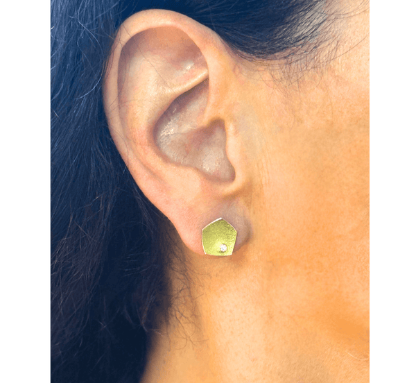 Pentagon Stud Earrings