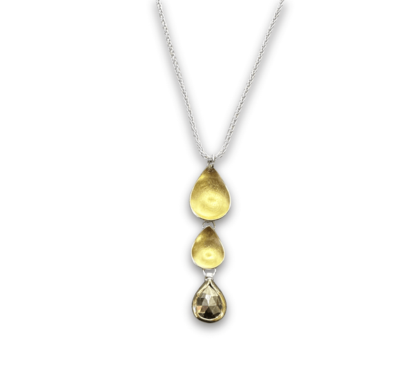 Goddess Triple Tear Drop Pendant - Marcasite