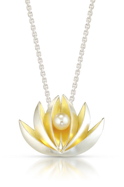 Lotus Pearl  Pendant - Bimetal