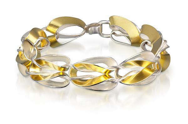 gold silver link bracelet