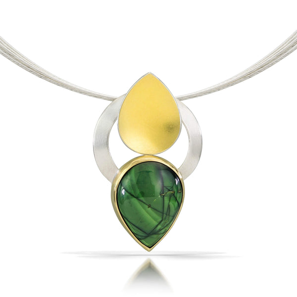 sterling silver green jasper necklace