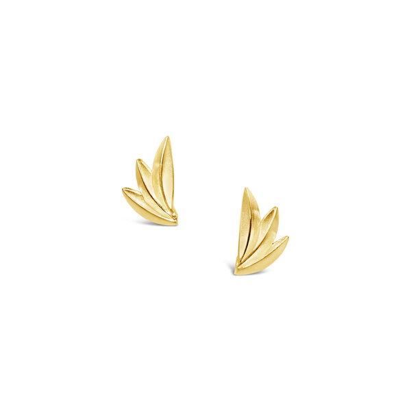 small gold feather earrings