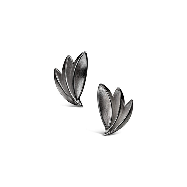 Oxidized Sterling Silver feather earrings