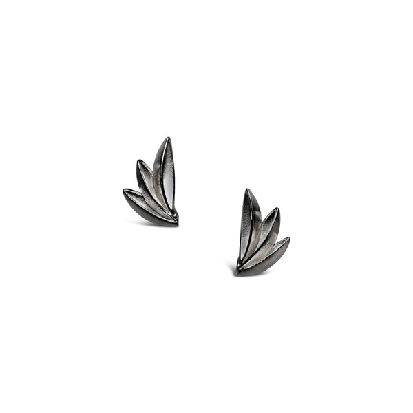 Oxidized Sterling Silver feather earrings