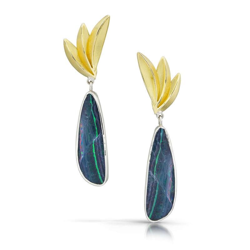 gold opal drop earrings