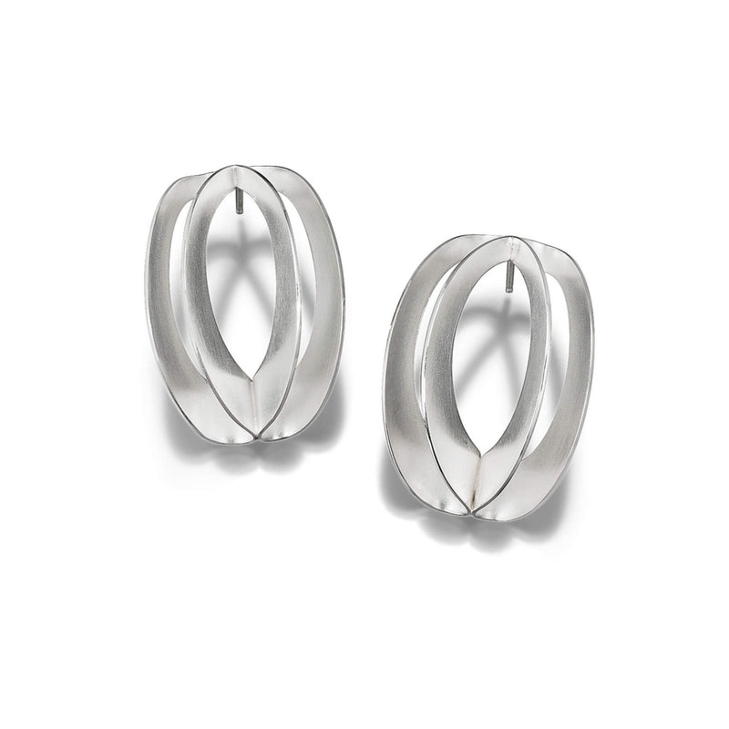 silver sculptural earrings 