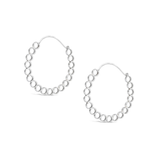 silver circle hoop earrings
