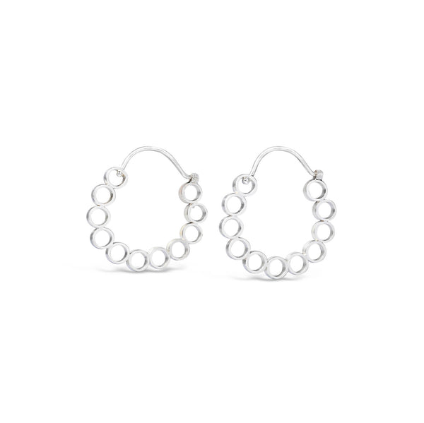 silver circle hoop earrings