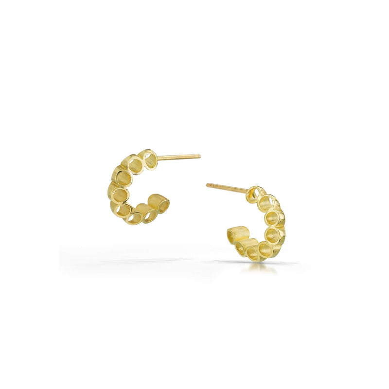 small gold link earrings 