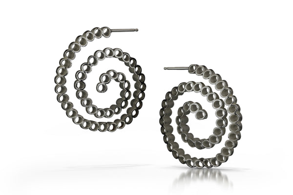 oxidized silver link hoops