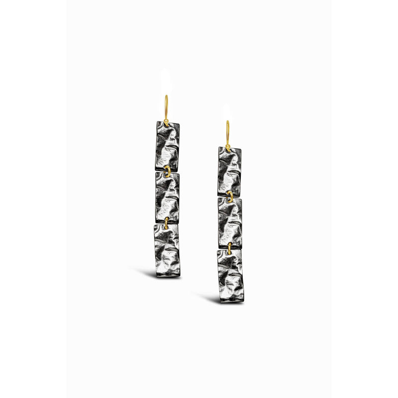 Oxidized sterling silver linear earrings
