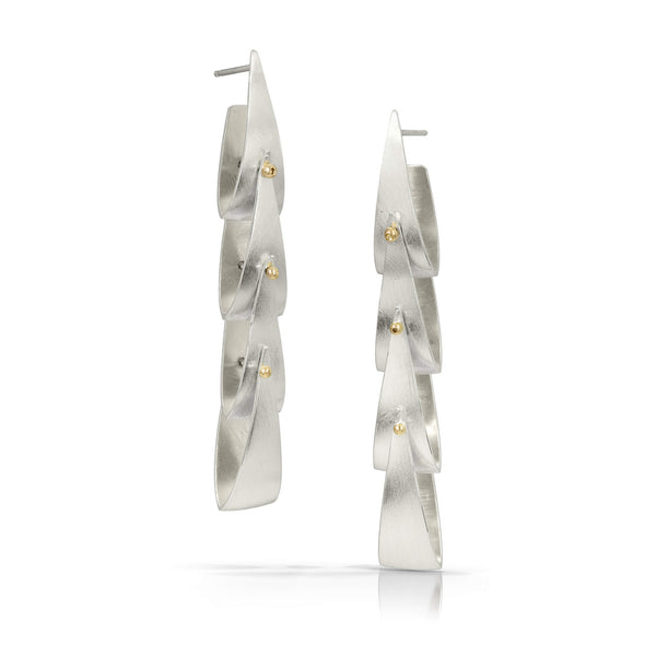 silver linear earrings