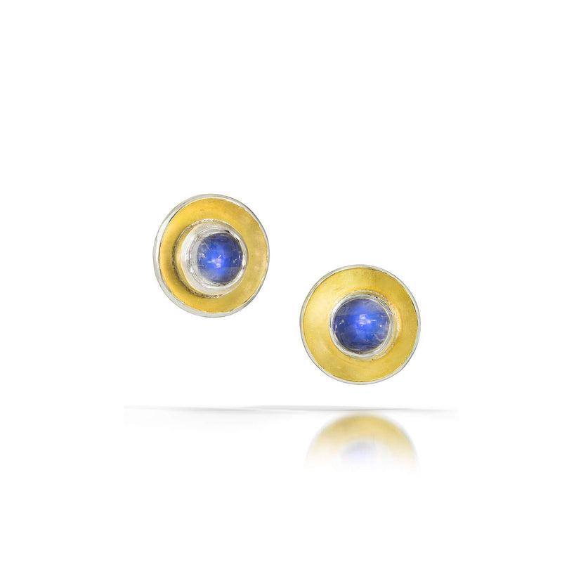 gold moonstone stud earrings